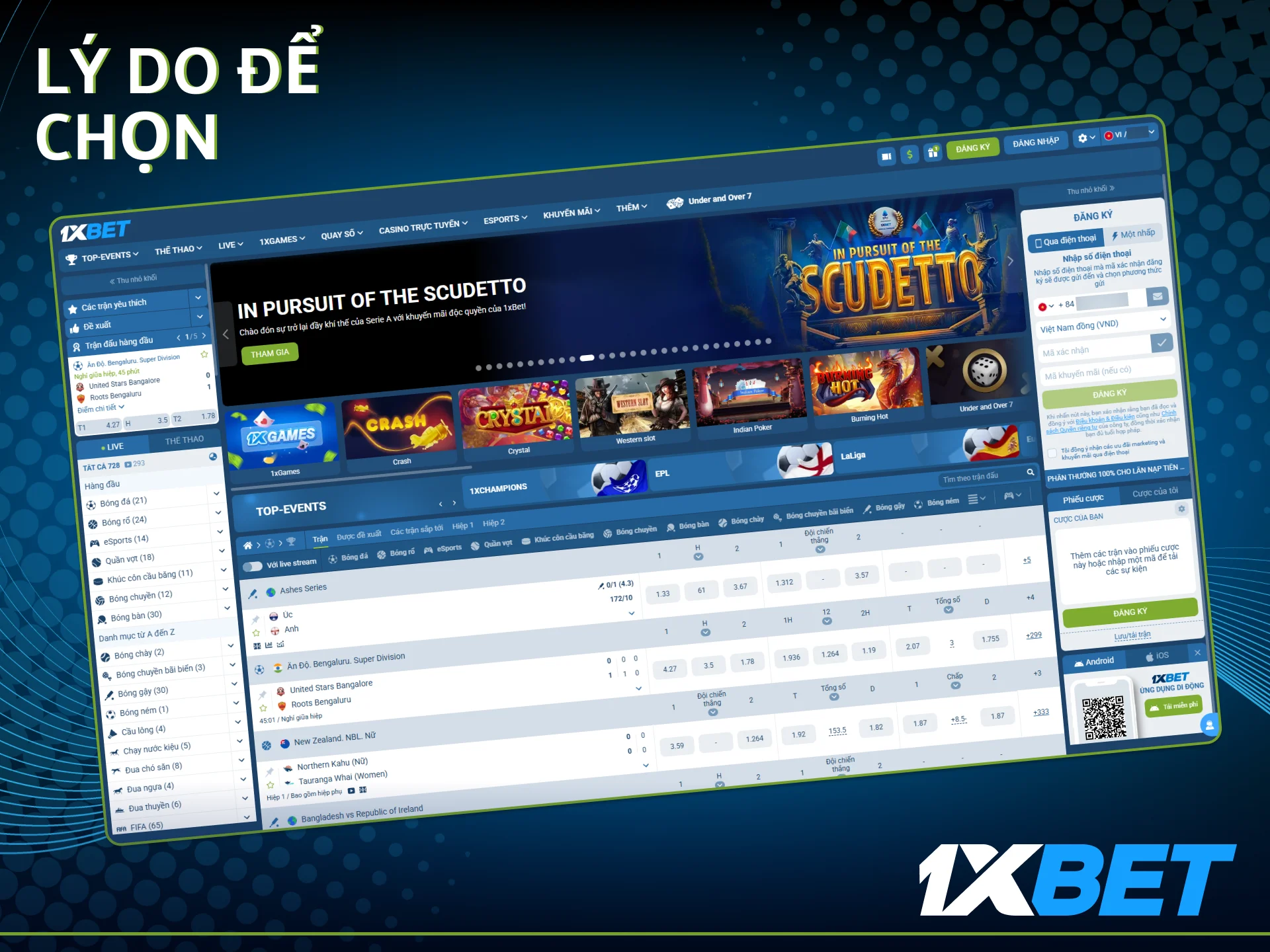 Truy cập website chính thức 1xbet để trải nghiệm game và cá cược trực tiếp.