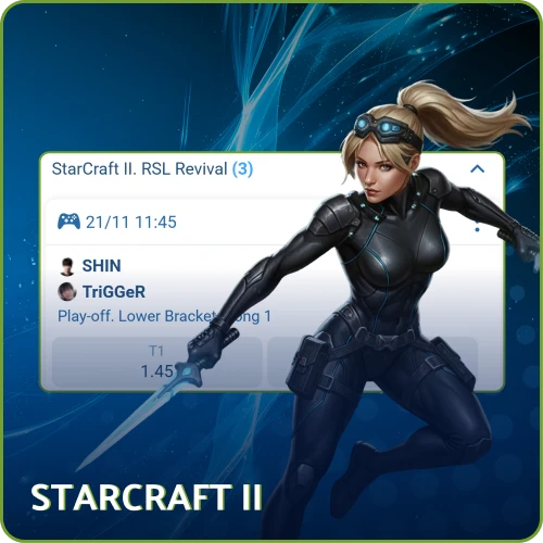 Đặt cược vào các giải đấu StarCraft II lớn tại 1xbet.