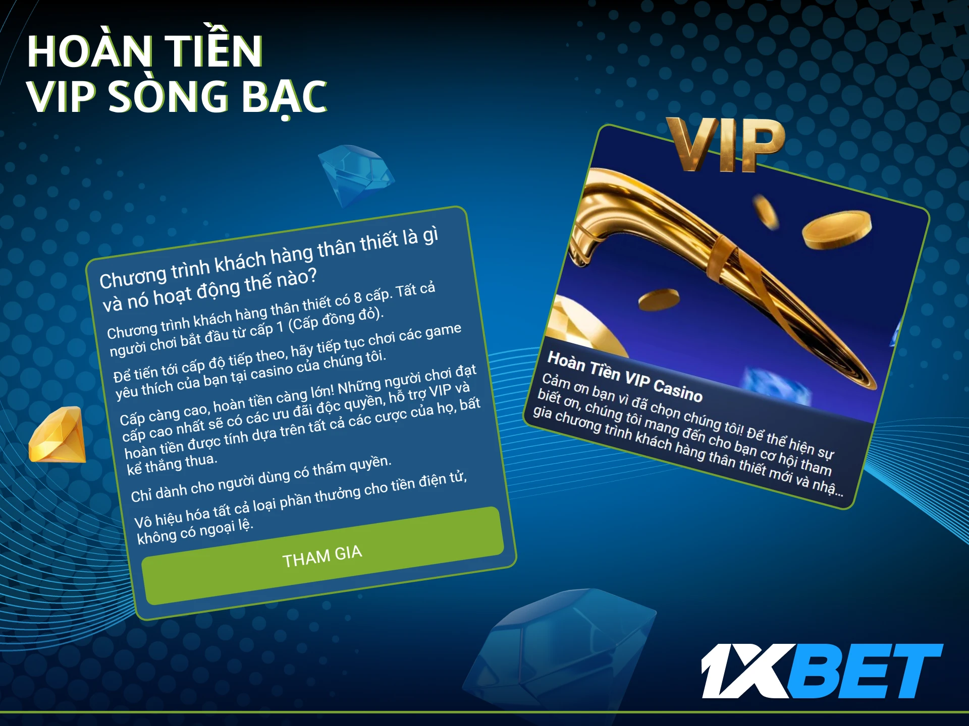 Sau khi đăng nhập vào tài khoản, bạn có thể tận dụng tiền thưởng hoàn trả VIP của sòng bạc.