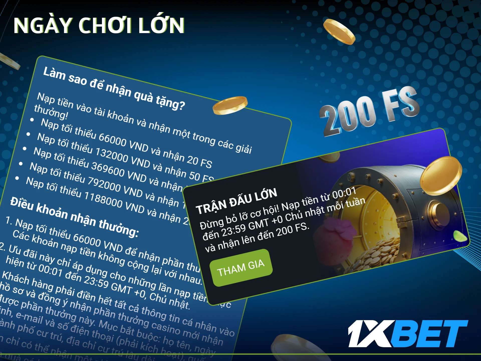 Tận dụng tiền thưởng vào Chủ nhật và giành chiến thắng với 1xBet.