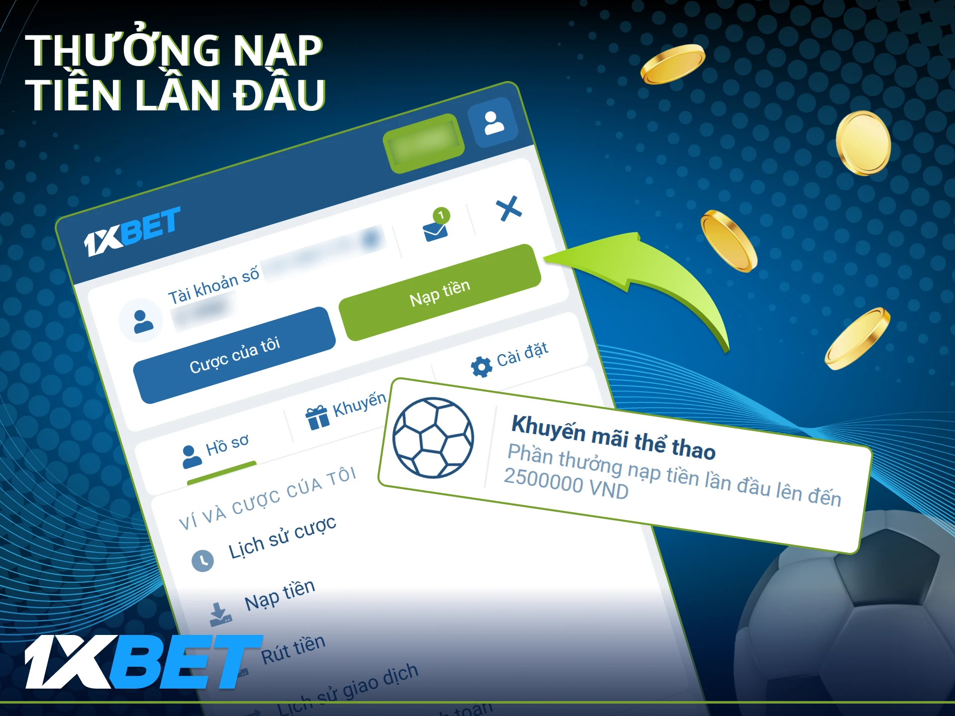1xBet cung cấp cho người dùng mới một khoản thưởng cố định giúp tăng số dư cho các cược ban đầu của họ.